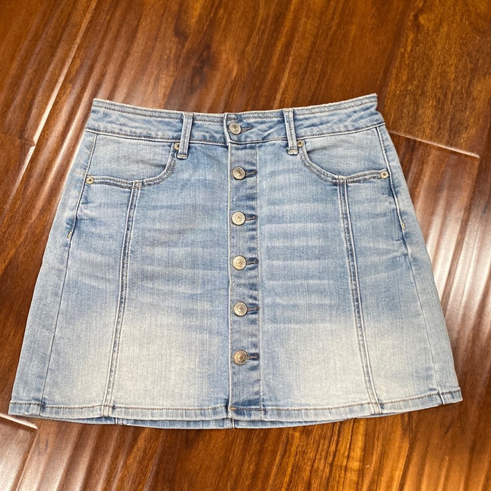 Light wash denim skirt from American Eagle